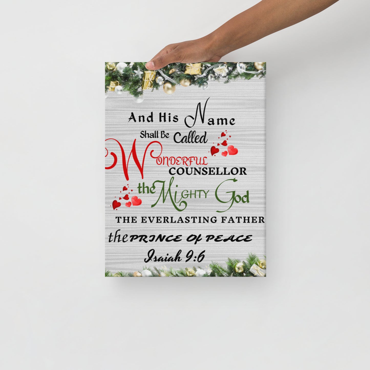 Isaiah 9:6 Thin canvas, Christmas thin canvas, scripture thin canvas