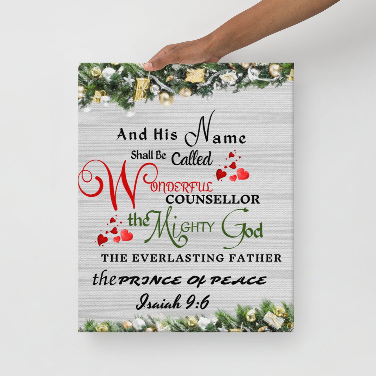Isaiah 9:6 Thin canvas, Christmas thin canvas, scripture thin canvas