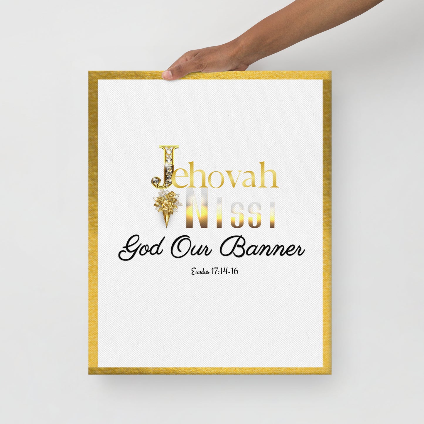Jehovah Nissi Thin canvas, God Our Banner Canvas, Exodus 17:14-16