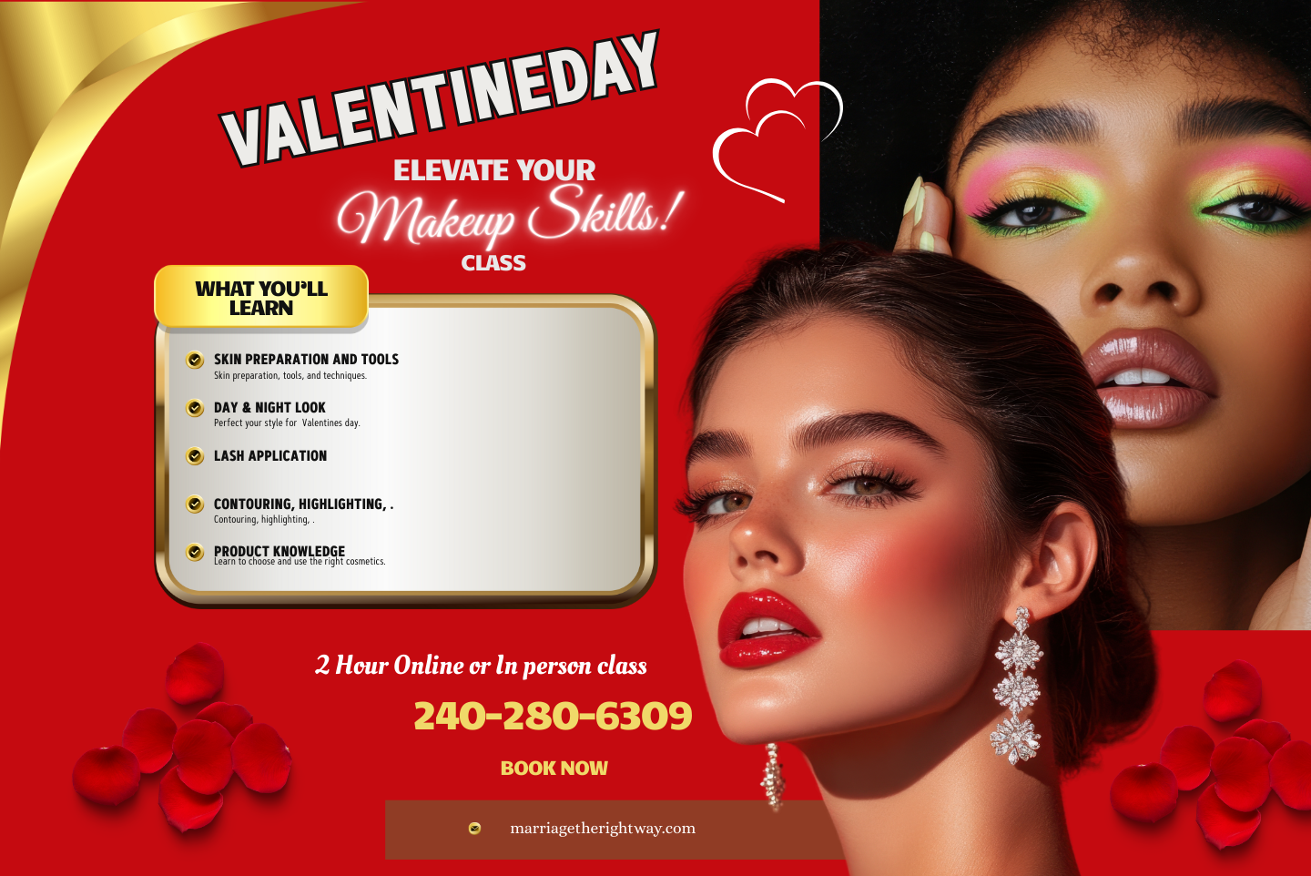 Valentine day elevate your makeup skills class