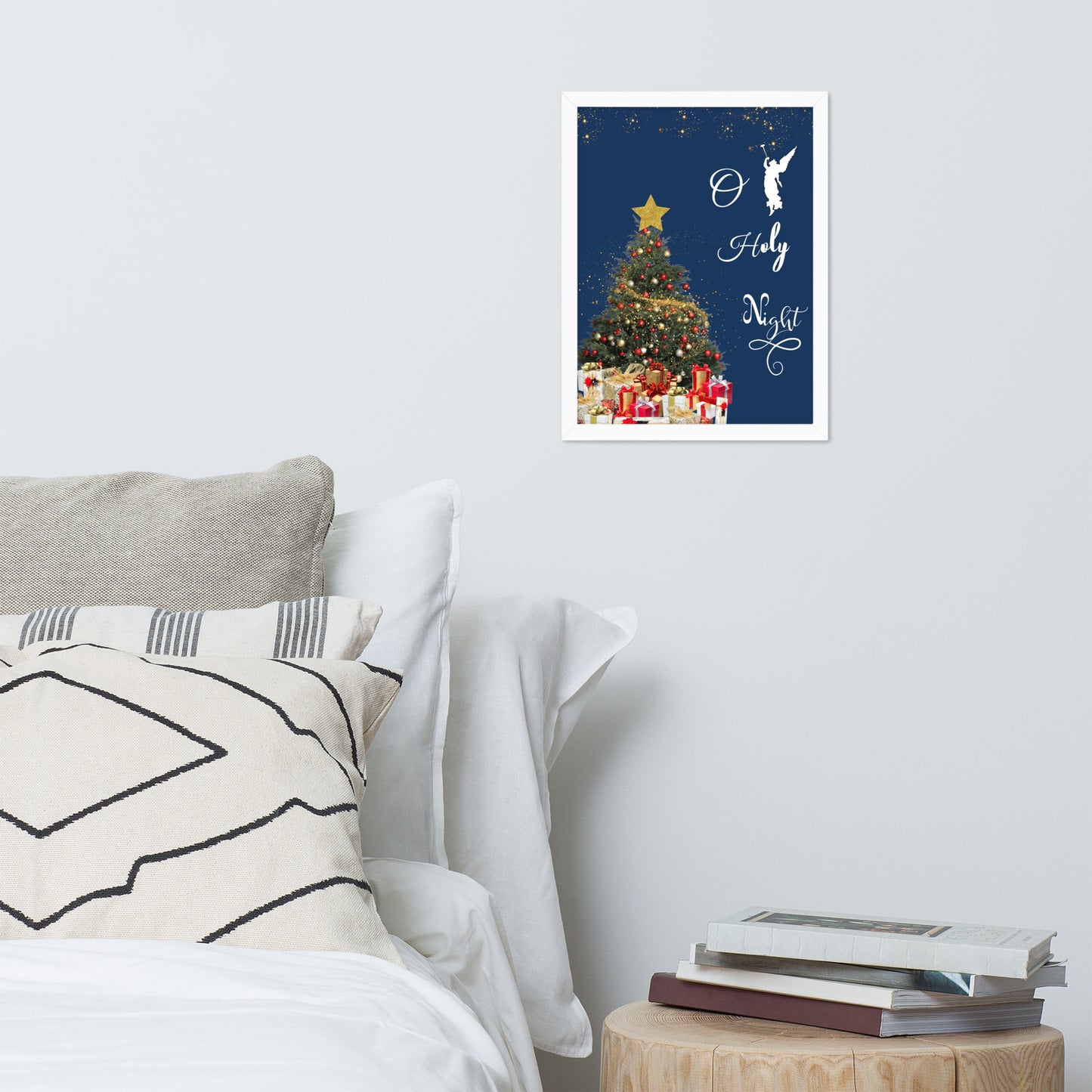 Framed poster o holy night, Christmas deco, holiday shopping