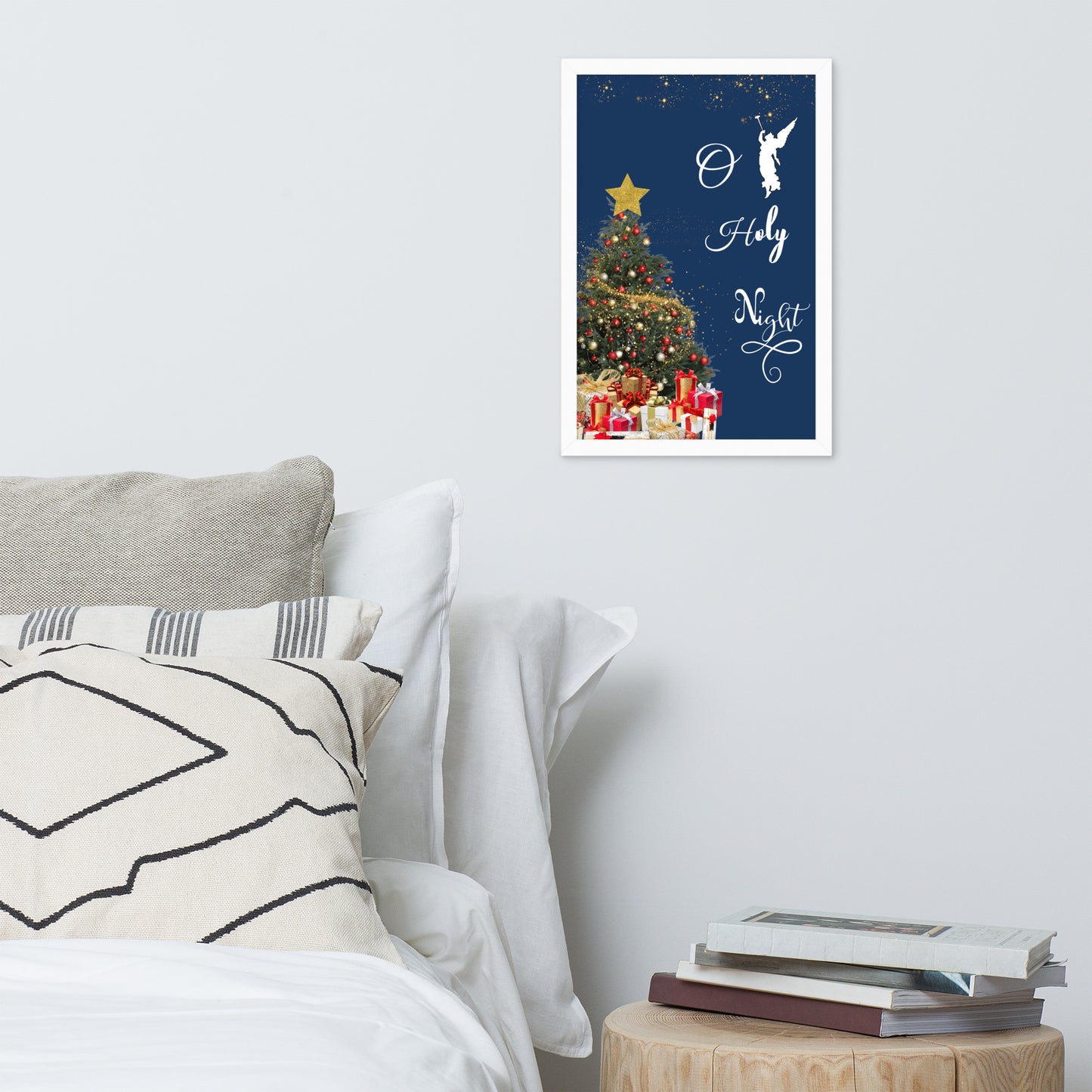 Framed poster o holy night, Christmas deco, holiday shopping