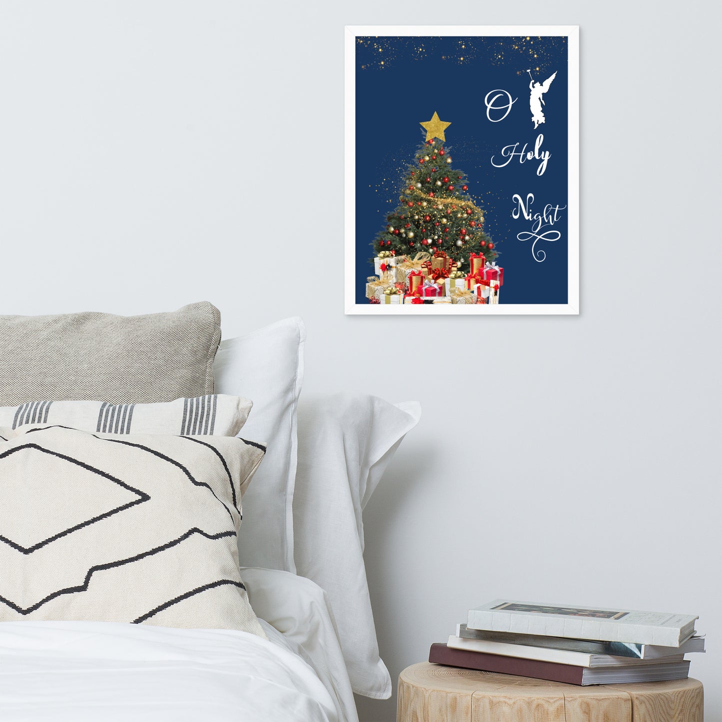 Framed poster o holy night, Christmas deco, holiday shopping