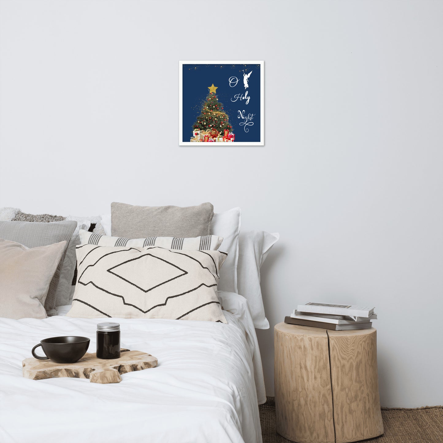 Framed poster o holy night, Christmas deco, holiday shopping