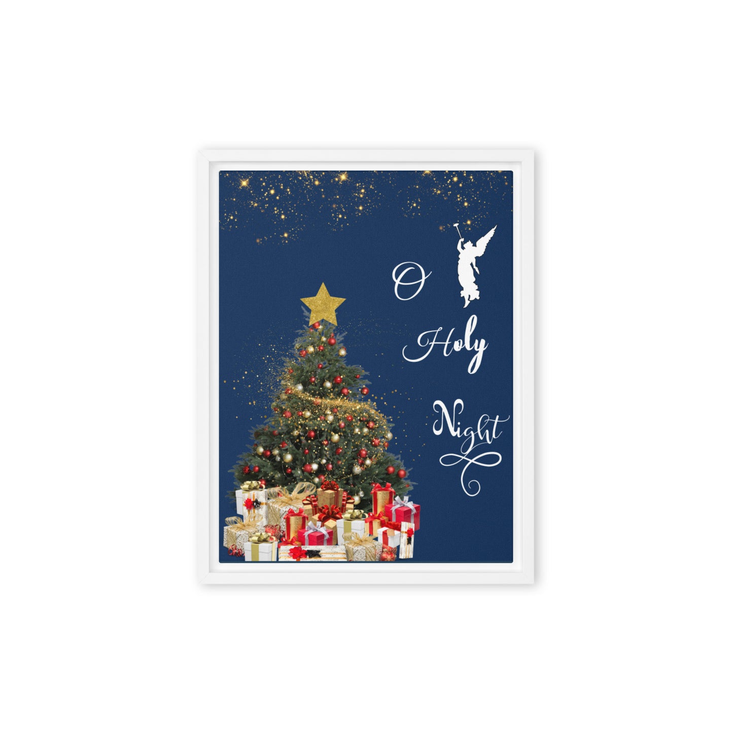 O holy night Framed canvas, Holiday deco canvas, Christian canvas, Christmas canvas