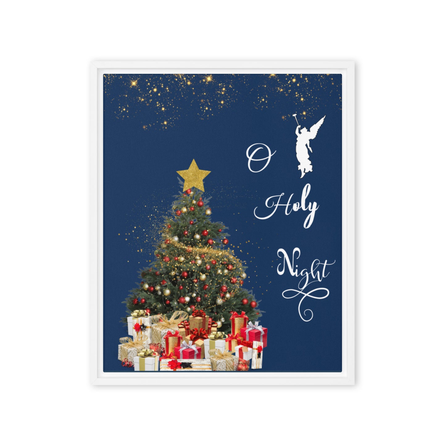 O holy night Framed canvas, Holiday deco canvas, Christian canvas, Christmas canvas