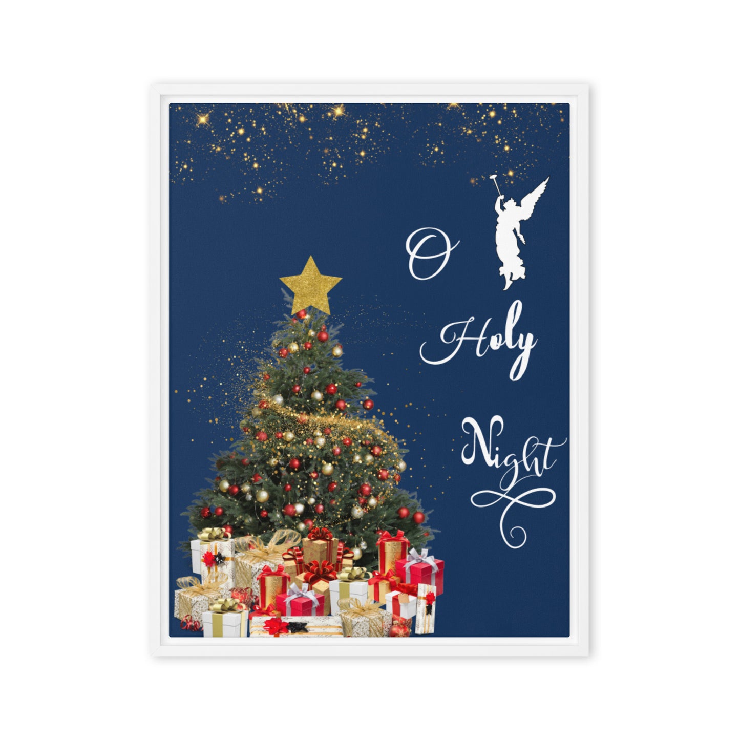 O holy night Framed canvas, Holiday deco canvas, Christian canvas, Christmas canvas