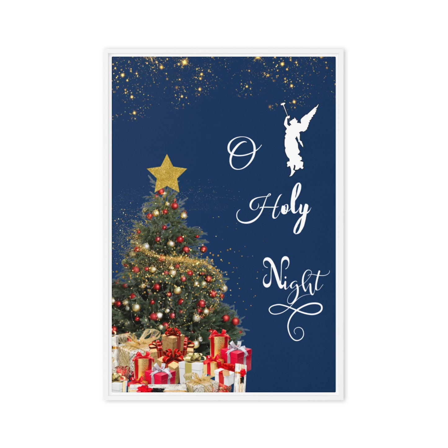 O holy night Framed canvas, Holiday deco canvas, Christian canvas, Christmas canvas