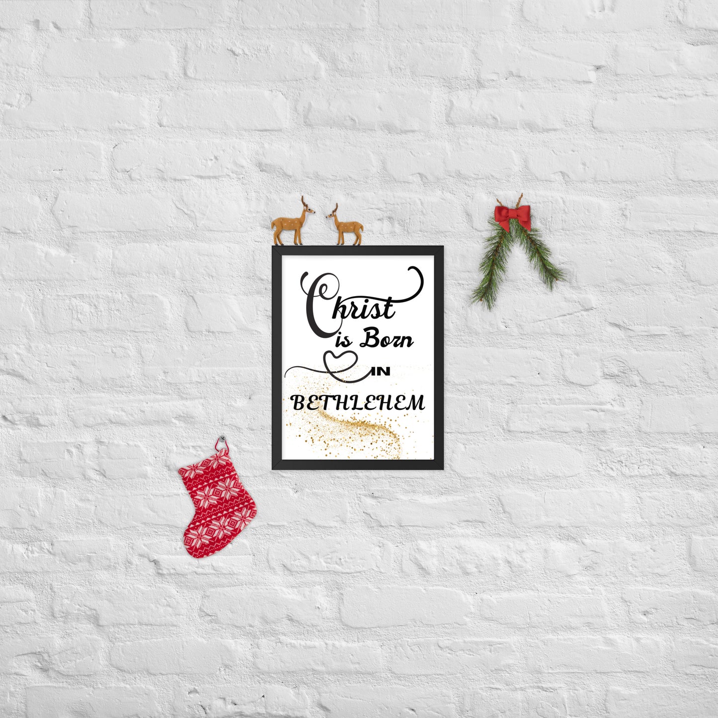 Christ is Born Framed photo paper poster, Christmas Gift,