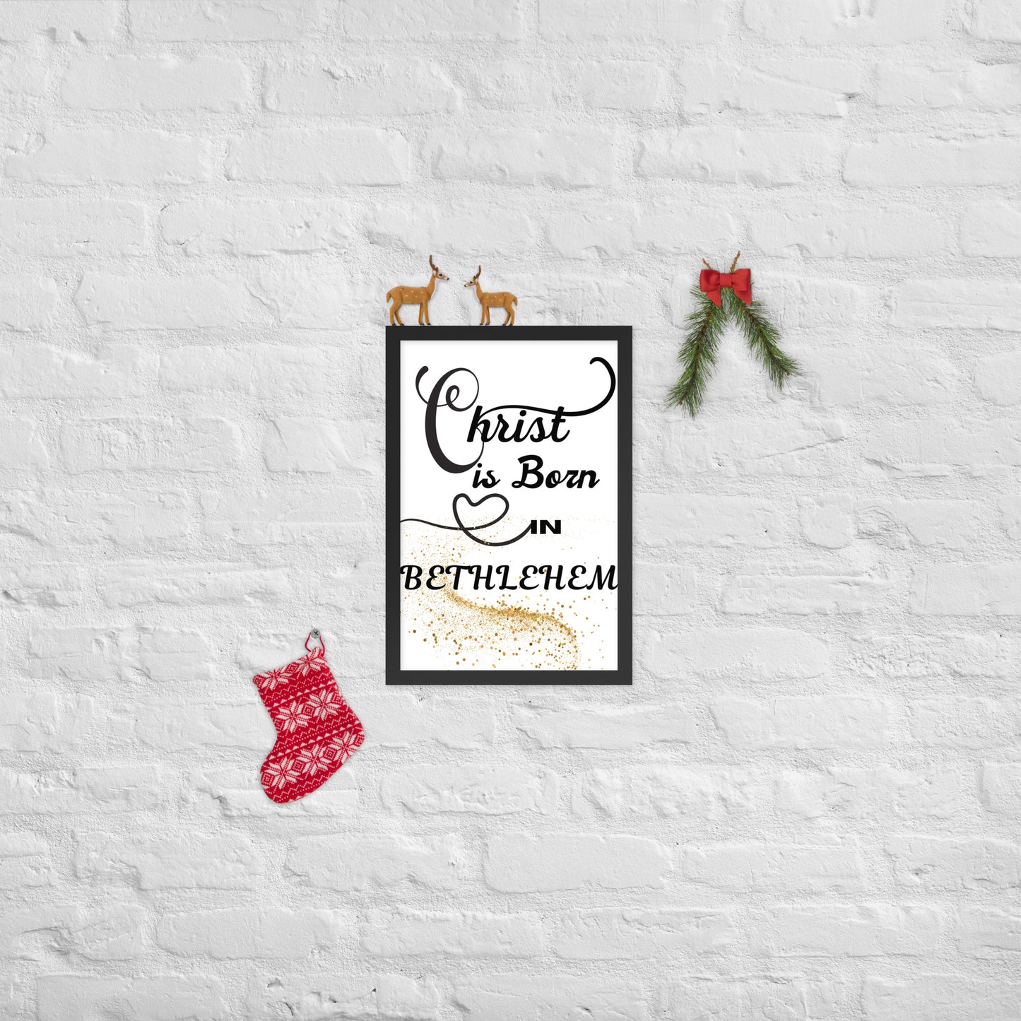 Christ is Born Framed photo paper poster, Christmas Gift,