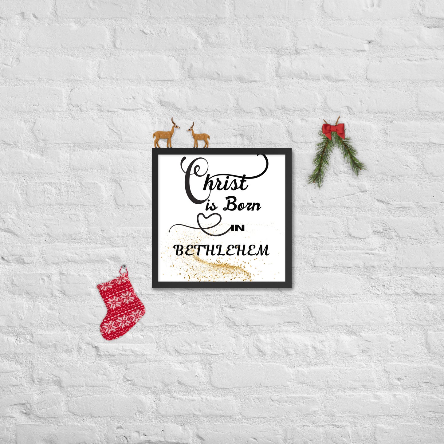 Christ is Born Framed photo paper poster, Christmas Gift,