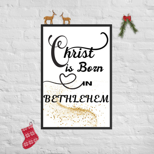 Christ is Born Framed photo paper poster, Christmas Gift,