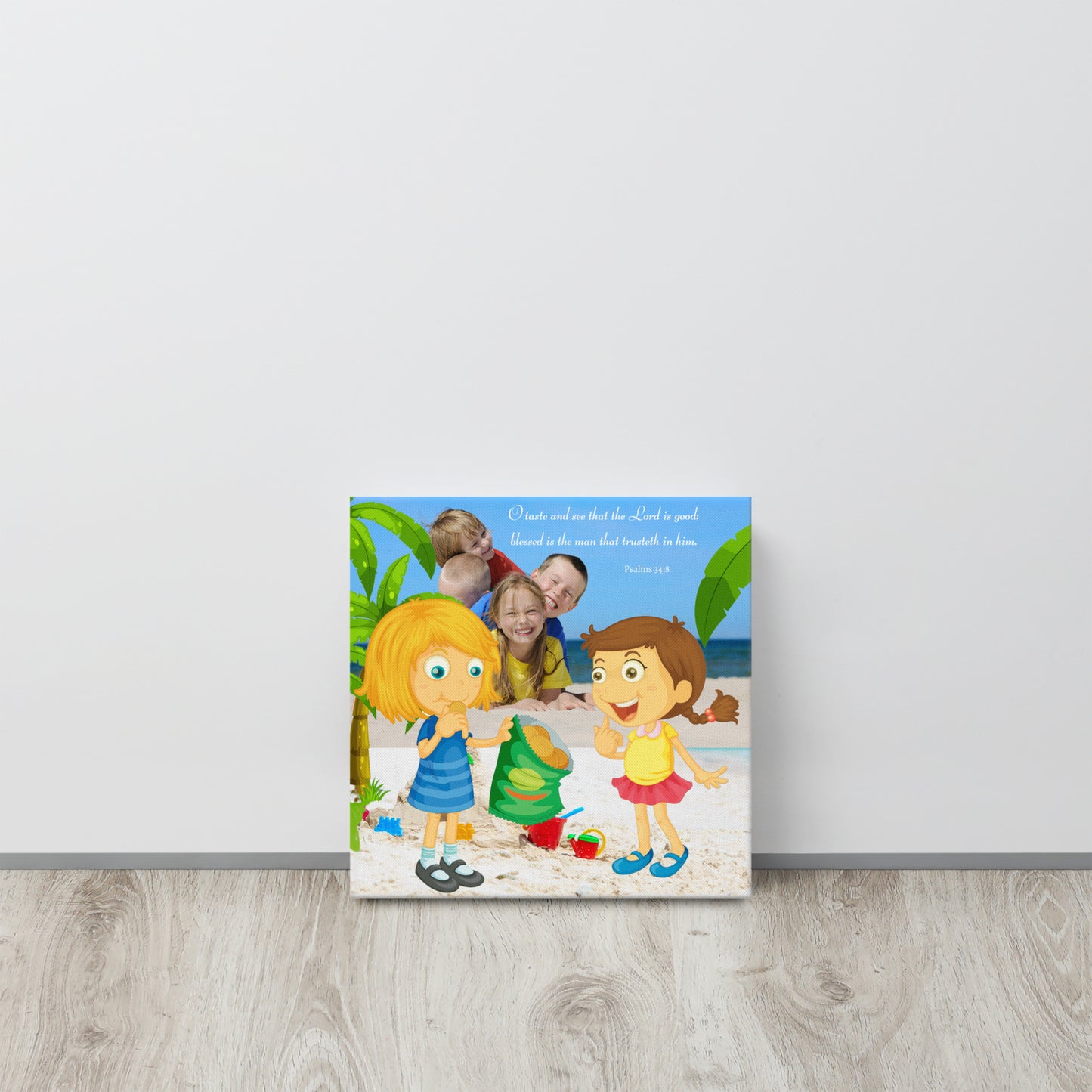 O Taste and See Children Thin canvas, Psalms 34:8 canvas, Word of God kids canvas