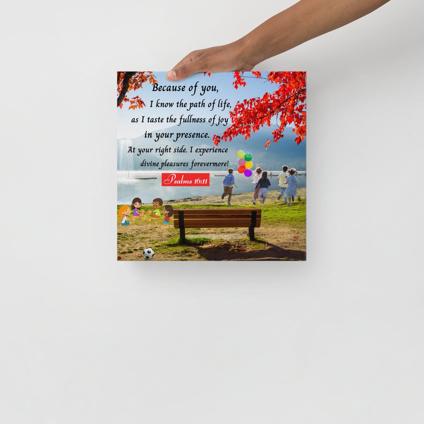 Fullness of Joy Children Thin canvas, Word of God Kids canvas, Psalms 16:11 Canvas