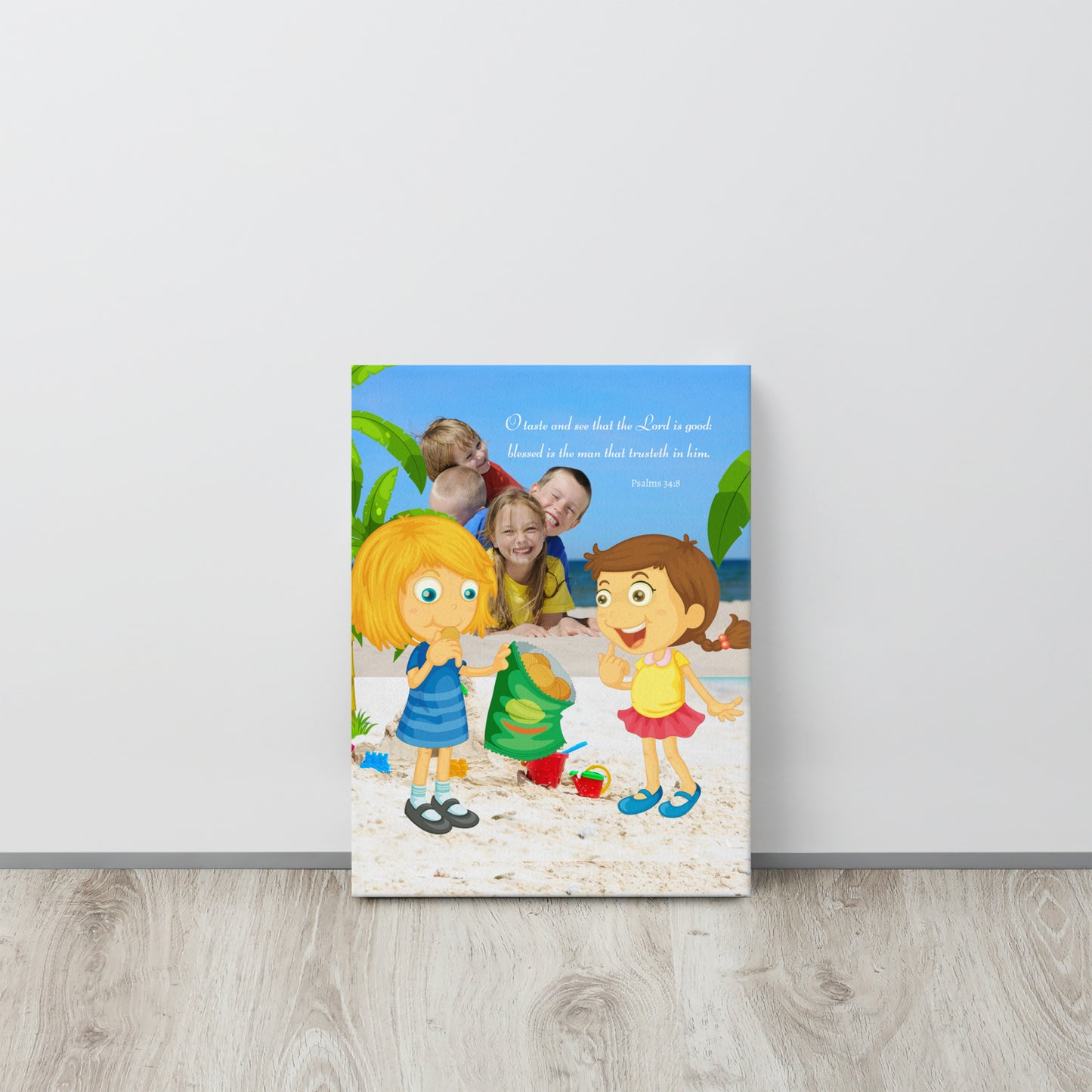 O Taste and See Children Thin canvas, Psalms 34:8 canvas, Word of God kids canvas