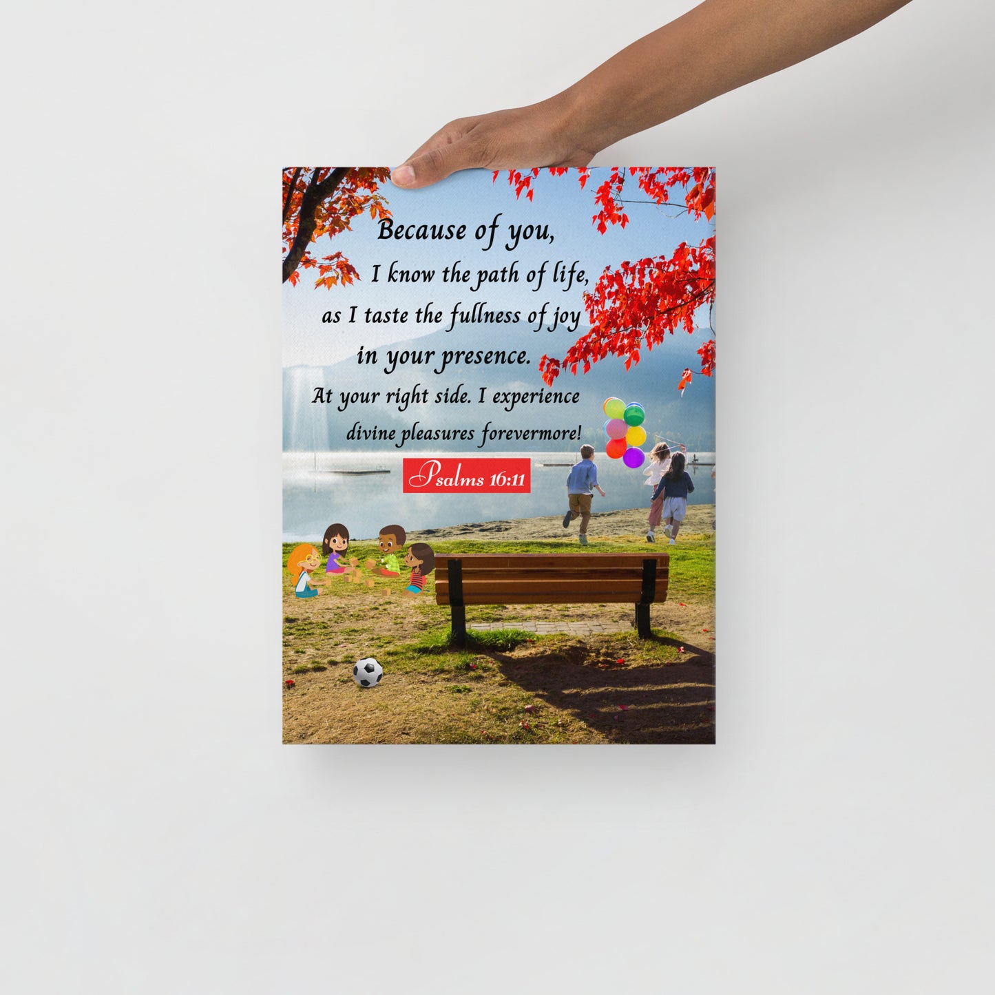 Fullness of Joy Children Thin canvas, Word of God Kids canvas, Psalms 16:11 Canvas