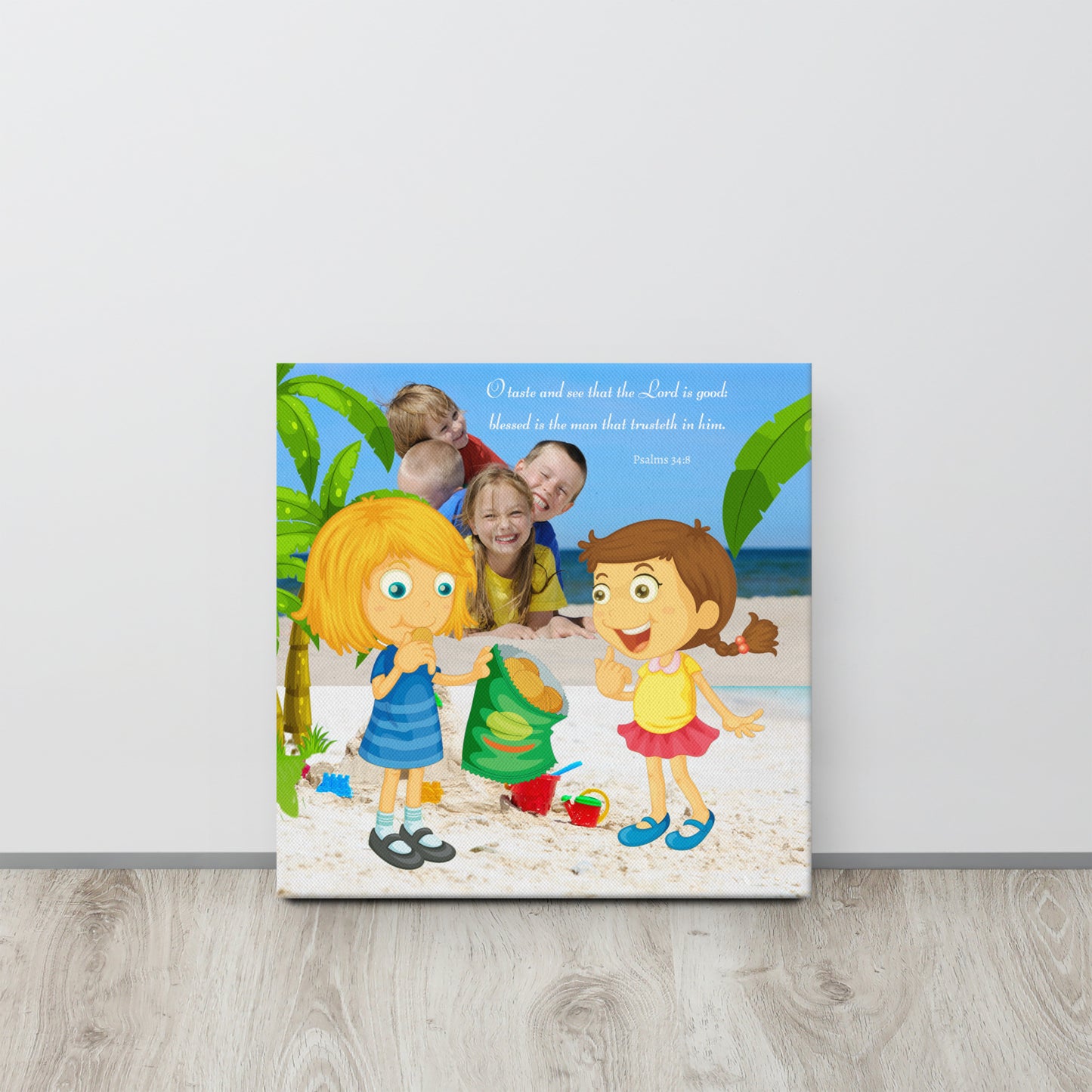 O Taste and See Children Thin canvas, Psalms 34:8 canvas, Word of God kids canvas