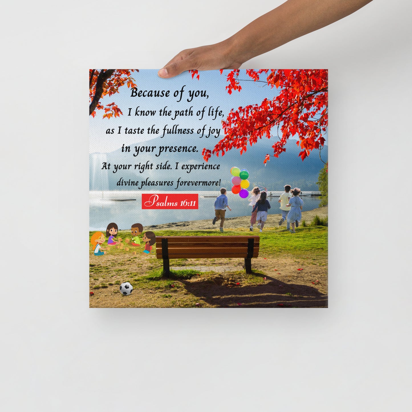 Fullness of Joy Children Thin canvas, Word of God Kids canvas, Psalms 16:11 Canvas