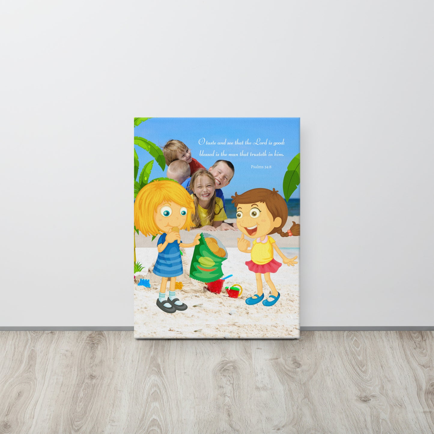 O Taste and See Children Thin canvas, Psalms 34:8 canvas, Word of God kids canvas