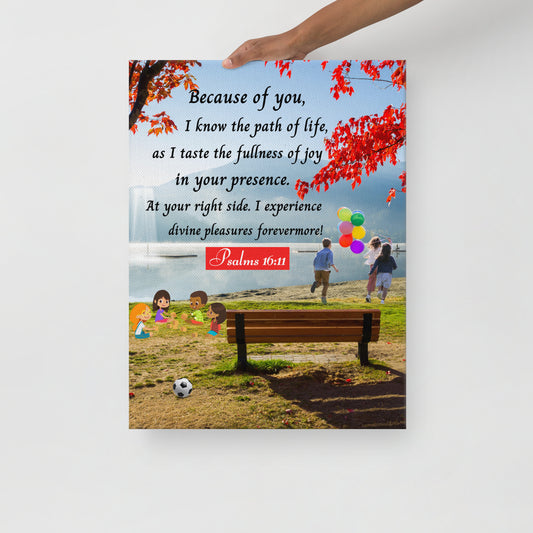 Fullness of Joy Children Thin canvas, Word of God Kids canvas, Psalms 16:11 Canvas