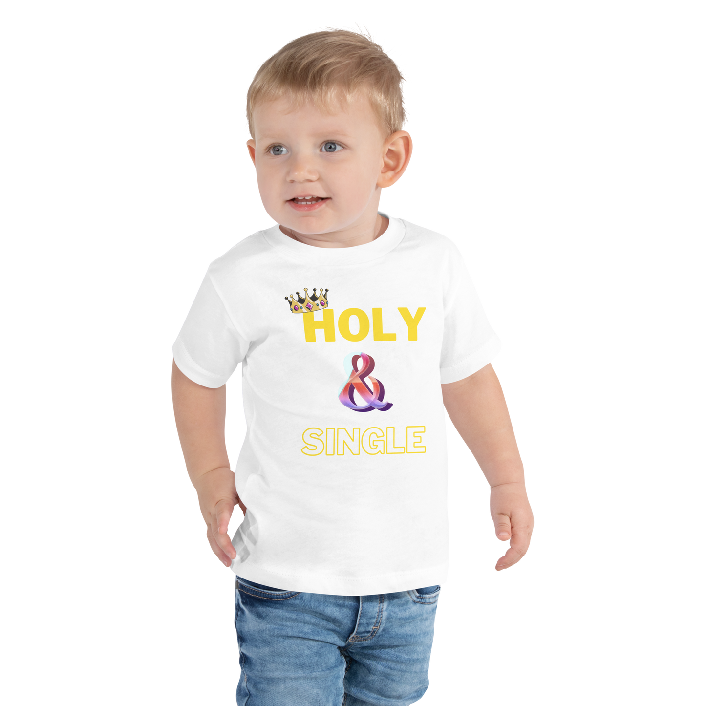 Holy and Single Toddler Tee, Toddler Short Sleeve Tee, Child of God Tee, Scripture Toddler Tee, Cute Toddler Tee,