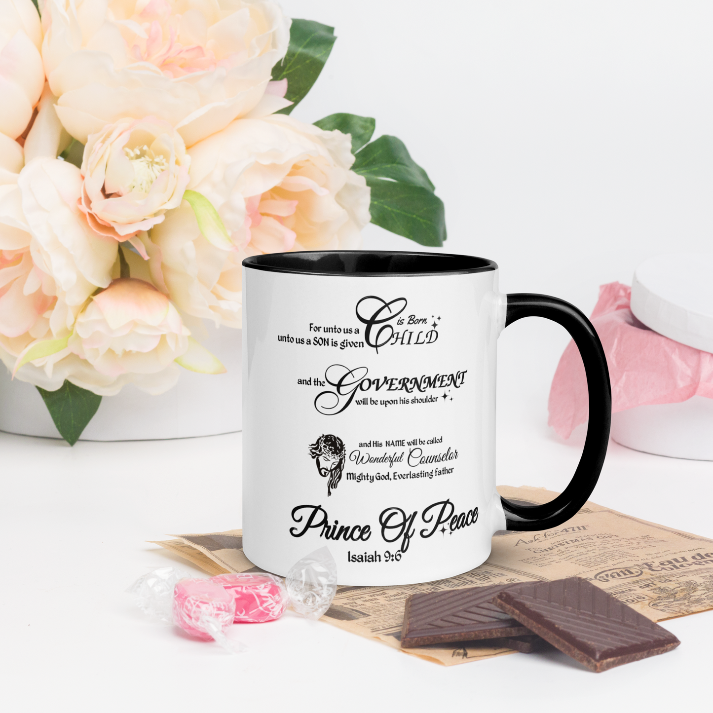 Isaiah 9:6 Scripture Mug, Christian Mug, Christmas Mug