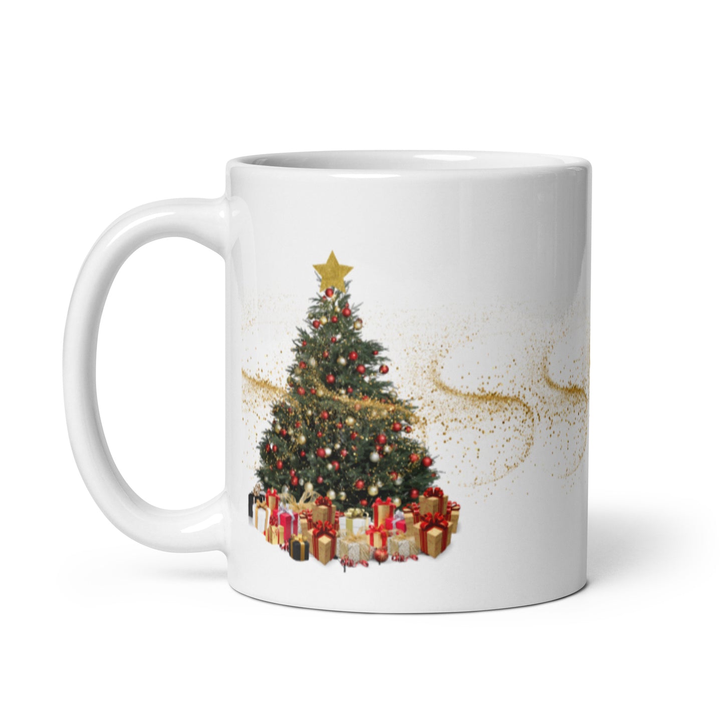 White Christmas Tree mug, beautiful coffee mug