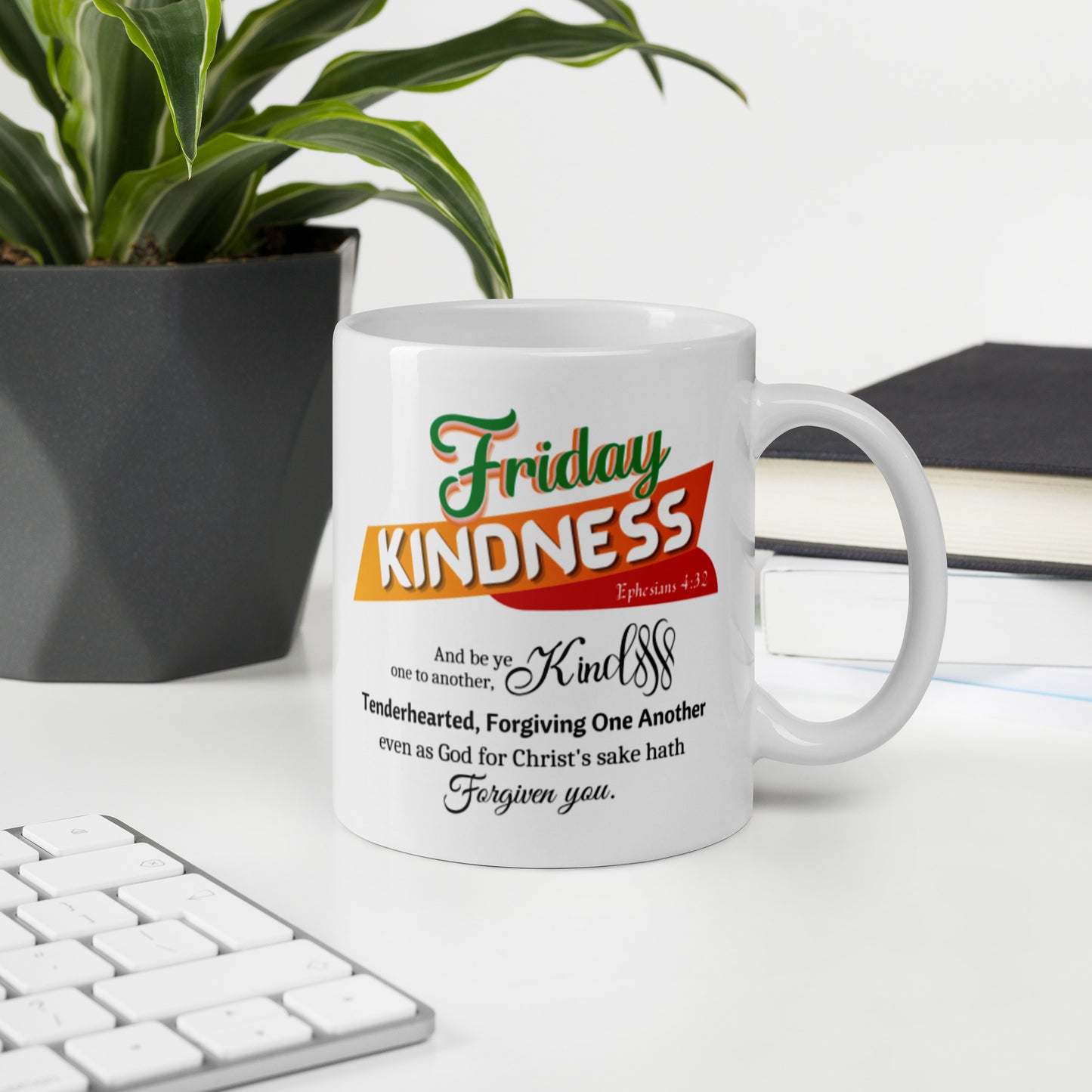 Kindness Friday White Scripture mug