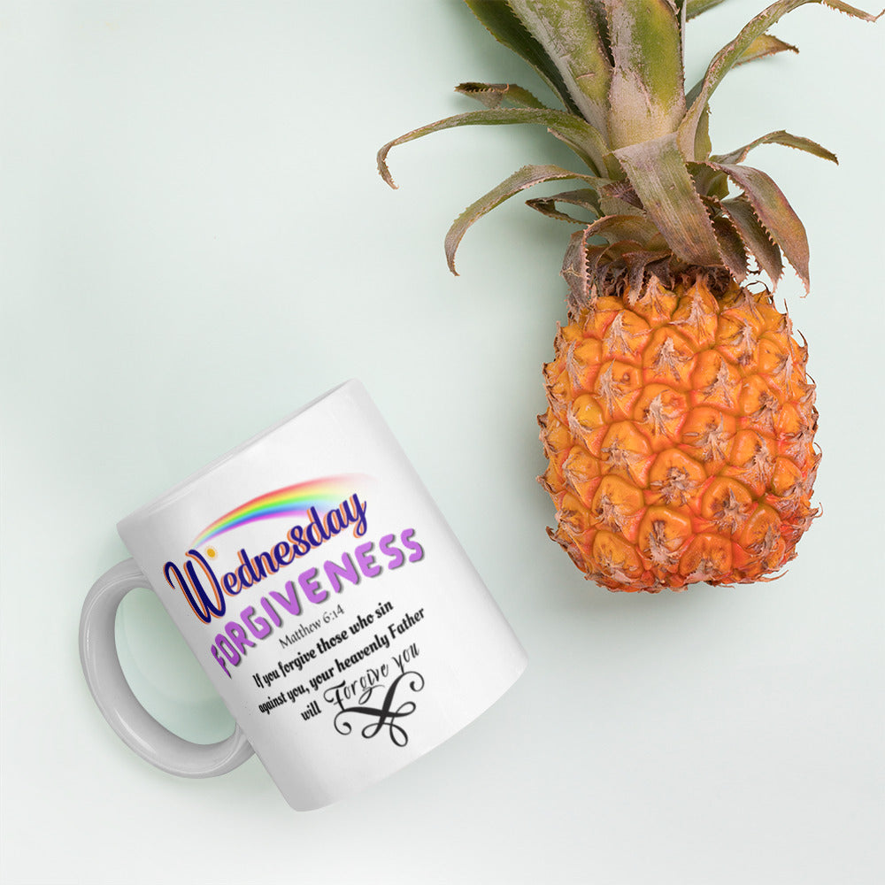 Forgiveness Wednesday white Scripture mug