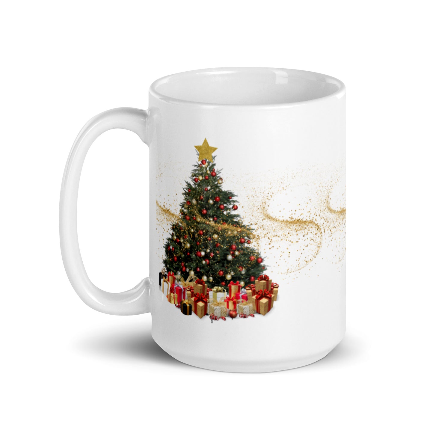 White Christmas Tree mug, beautiful coffee mug