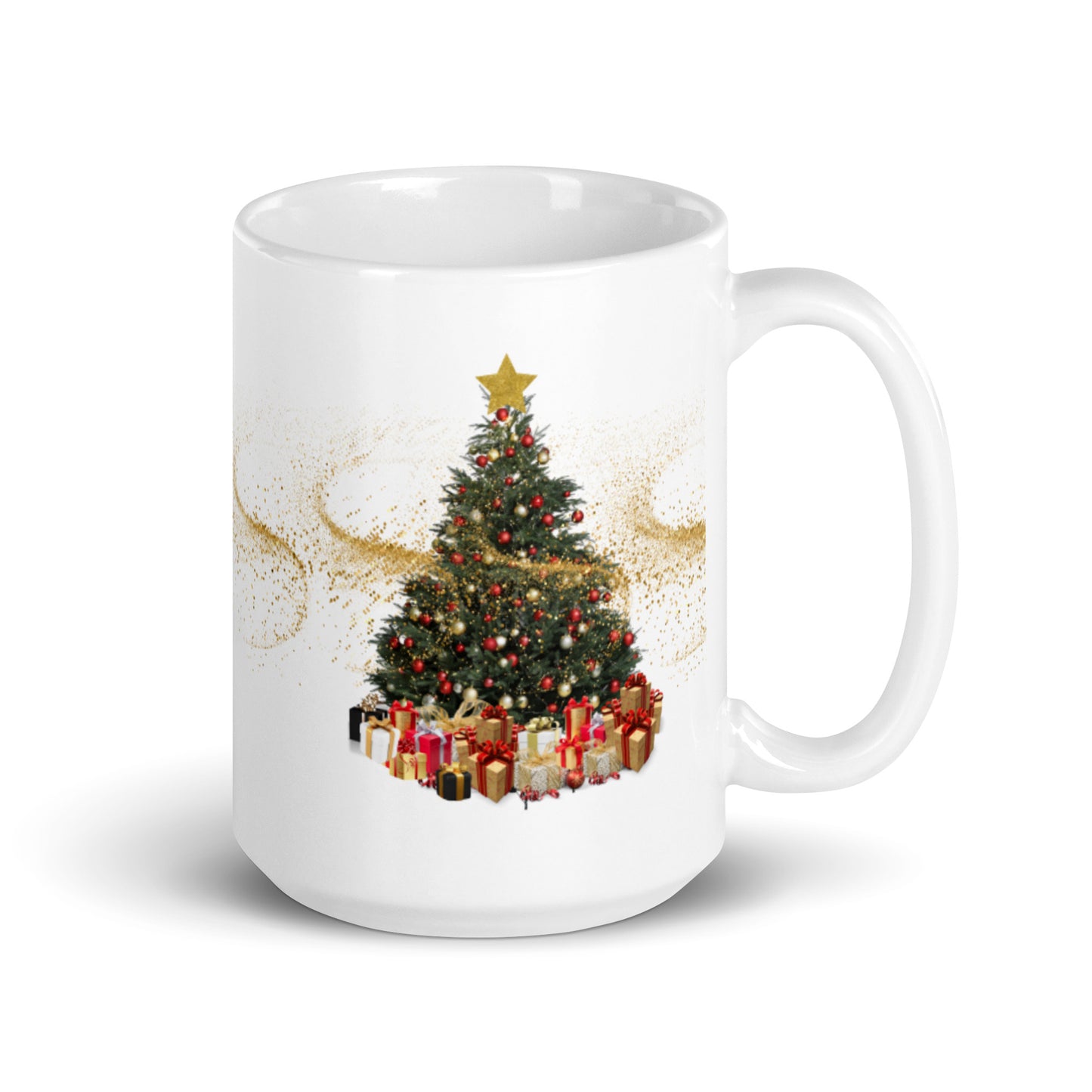 White Christmas Tree mug, beautiful coffee mug