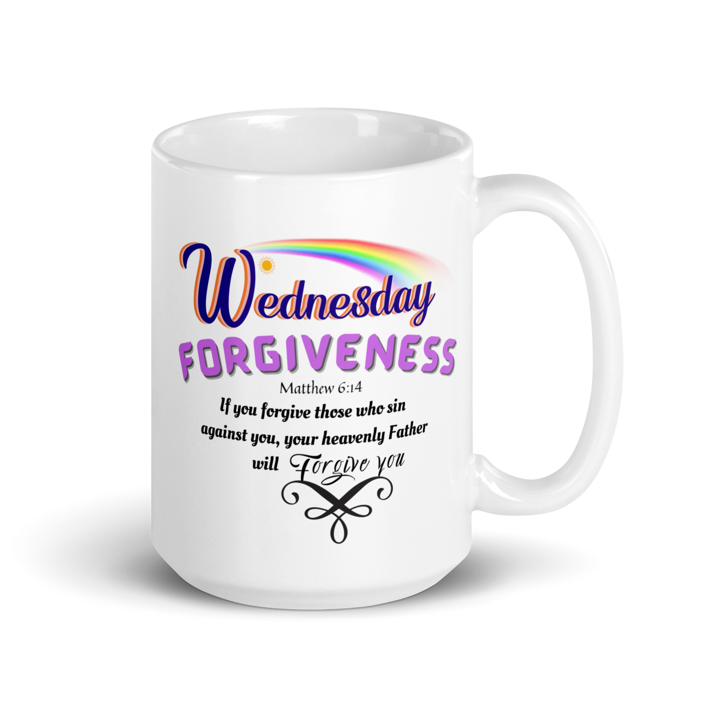 Forgiveness Wednesday white Scripture mug