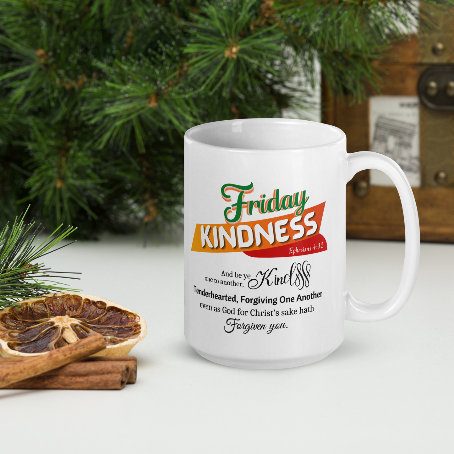 Kindness Friday White Scripture mug